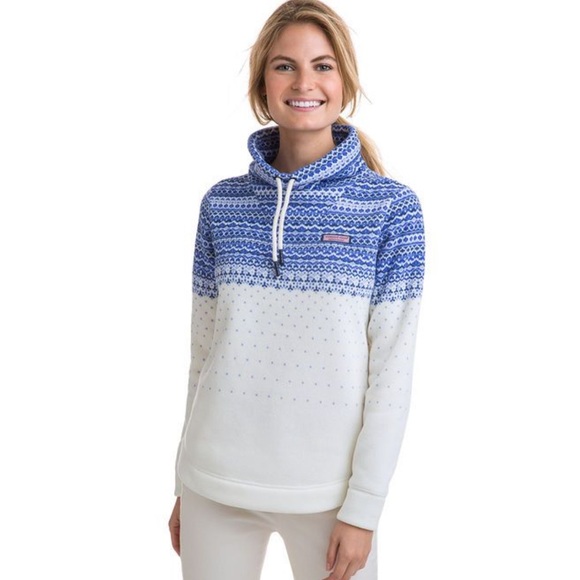 Vineyard Vines Sweaters - Vineyard Vines Fair Isle Sweater Fleece Funnel Neck Shep Shirt Size Small
